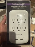 Fosmon C-10685 125VAC 15A 1200J 6-OUTLET Wall Tap Surge Protector Usb Ports. Fixed Price $10.99.