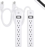 Ge 6-OUTLET Power Strip, 2 Pack, Ft Extension Cord, Heavy Duty Plug, Grounded,. Fixed Price $14.75.