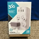 360 Electrical Revolve 4 Outlets Wall Tap Surge Protector White 1080 J. Fixed Price $29.99.