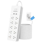 Ntonpower 25 Ft Extension Cord,power Strip With 10 Widely White. Fixed Price $69.99.