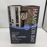 Hampton Bay Ravencrest 120 Lumens Black Outdoor Solar Post Lantern #1007161768. Fixed Price $49.50.