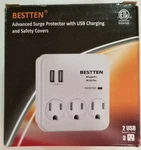 Bestten 3.1A - 2 Usb Surge Protector With Ac. Fixed Price $15.00.