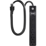 Ge 6-OUTLET Power Strip, 6' Cord, Black. Fixed Price $17.14.