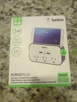 Belkin 3-OUTLET Wall Mount Cradle Surge Protector With Dual Usb Charging. Fixed Price $16.00.