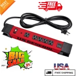 5 Outlet Heavy Duty Magnetic Power Strip, Metal Housing And 2 Usb Ports,red. Fixed Price $57.99.