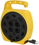 New Power Zone ORCR220625 Quad Plug Ft L, 4 Outlet, 16/3 Awg Sjt Cord Reel. Fixed Price $33.19.