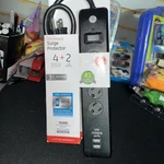 6-OUTLET Surge Protector, 4 Ft Extension Cord, Power Strip, 800 Joules, Flat. Fixed Price $14.99.