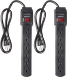 Amazon Basics 6-OUTLET Surge Protector Power Strip Pack Of Black -200J -(A222). Fixed Price $14.84.
