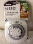 New! Westek TM09DHB Daily Timer With 2 Grounded Outlets White. Fixed Price $21.99.