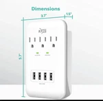 Kmc 3-OUTLET Wall Mount Surge Protector 900 Joules With 4.8 Amp Usb Charging. Fixed Price $15.00.