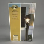 Hampton Bay Medium Outdoor Post Lantern 15.5" Black W/clear Glass Shade - Nib. Fixed Price $31.98.