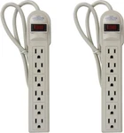2PACK ESP6 6FT Power Strip With Surge Protector, Indicator Light, Ivory. Fixed Price $32.83.