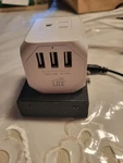 Lax Gadgets 3-OUTLET 3-USB Port Surge Protector 5' White (OUT3X3WH). Fixed Price $13.95.