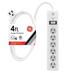 Surge Protector Power Strip 4FT Extension Cord 6 Outlets 800J Flat Plug Safet. Fixed Price $34.12.