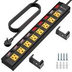 Crst 8 Outlet Heavy Duty Power Strip With Individual Switches, Metal. Fixed Price $35.99.