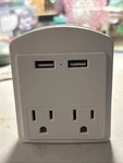 2 Wall Outlet Surge Protector With Usb-a Charging Ports And Holder Open Box. Fixed Price $12.00.