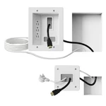 Mount-it! In-wall Tv Cable Concealer: Recessed 3-OUTLET Power, 9FT, Hand Saw.. Fixed Price $140.07.