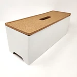 Ikea Kvissle 301.980.28 White Metal Cord Cable Wire Management Box Cork Top. Fixed Price $39.00.