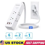 6 Outlet Usb Surge Protector Power Strip Grounded Flat Plug Extension Cord 5F. Fixed Price $9.02.