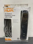 Hdx LTS-7A-2 Braided 15 Ft. Extension Cord 16/3 With Outlets, Usb (black/whi. Fixed Price $17.63.