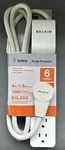 Belkin BE10600006R Surge Protector 6FT Outlets Brand New (white) 1080 Joules. Fixed Price $15.99.