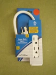 Intertek White, 3 Outlet Power Strip, 1 Foot Cord, Indoor Use, New. Fixed Price $7.00.