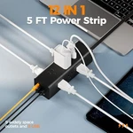 Tessan Surge Protector Power Strip, 5 Ft Extension Cord - Black. Fixed Price $32.30.