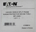 Eaton Cutler Hammer SP1 240S 120 Volt Single Spilt Phase Spd Surge Protectiv. Fixed Price $185.00.