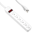 6 Outlet Surge Protector Power Strip 25 Ft 14/3 Sjt White With Long Cord.... Fixed Price $38.42.