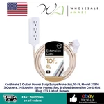 Cordinate Power Strip Surge Protector, 10 Ft, Model 37916 Outlets, 24. Fixed Price $19.99.