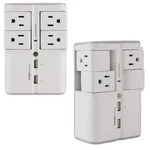 Echogear Usb Wall Charger Surge Protector With 4 Pivoting Outlets 2PACK. Fixed Price $35.99.